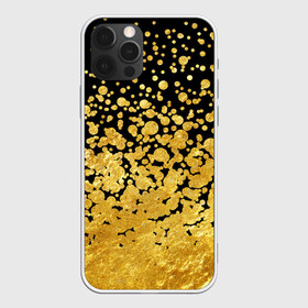 Чехол для iPhone 12 Pro Max с принтом Золотой в Тюмени, Силикон |  | Тематика изображения на принте: блеск | блестки | желтый | круги | перетекание | россыпь | черный