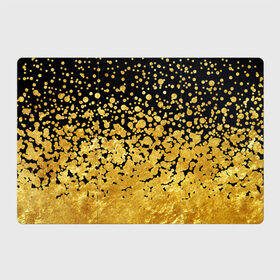 Магнитный плакат 3Х2 с принтом Золотой в Тюмени, Полимерный материал с магнитным слоем | 6 деталей размером 9*9 см | блеск | блестки | желтый | круги | перетекание | россыпь | черный