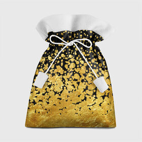Подарочный 3D мешок с принтом Золотой в Тюмени, 100% полиэстер | Размер: 29*39 см | Тематика изображения на принте: блеск | блестки | желтый | круги | перетекание | россыпь | черный