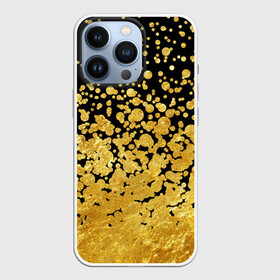 Чехол для iPhone 13 Pro с принтом Золотой в Тюмени,  |  | Тематика изображения на принте: блеск | блестки | желтый | круги | перетекание | россыпь | черный