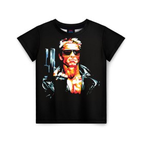 Детская футболка 3D с принтом Terminator Combat Sambo 3D в Тюмени, 100% гипоаллергенный полиэфир | прямой крой, круглый вырез горловины, длина до линии бедер, чуть спущенное плечо, ткань немного тянется | терминатор