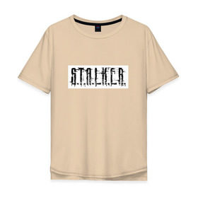 Мужская футболка хлопок Oversize с принтом Stalker в Тюмени, 100% хлопок | свободный крой, круглый ворот, “спинка” длиннее передней части | stalker | сталкер