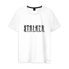 Мужская футболка хлопок с принтом Stalker в Тюмени, 100% хлопок | прямой крой, круглый вырез горловины, длина до линии бедер, слегка спущенное плечо. | stalker | сталкер