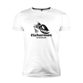 Мужская футболка премиум с принтом Fisherman Pro в Тюмени, 92% хлопок, 8% лайкра | приталенный силуэт, круглый вырез ворота, длина до линии бедра, короткий рукав | 