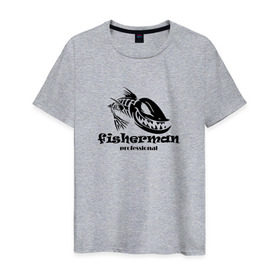 Мужская футболка хлопок с принтом Fisherman Pro в Тюмени, 100% хлопок | прямой крой, круглый вырез горловины, длина до линии бедер, слегка спущенное плечо. | 