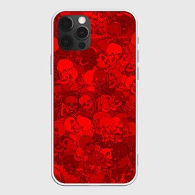 Чехол для iPhone 12 Pro Max с принтом Красные черепа в Тюмени, Силикон |  | камуфляж | кости | красный | милитари | паттерн | скелет | текстура | хеллоуин
