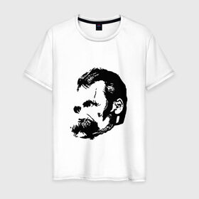 Мужская футболка хлопок с принтом Фридрих Ницше Безумие в Тюмени, 100% хлопок | прямой крой, круглый вырез горловины, длина до линии бедер, слегка спущенное плечо. | фридрих ницше безумие friedrich nietzsche