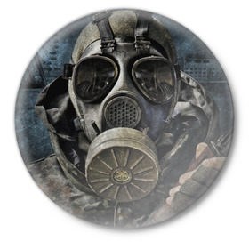 Значок с принтом Stalker в Тюмени,  металл | круглая форма, металлическая застежка в виде булавки | stalker | сталкер