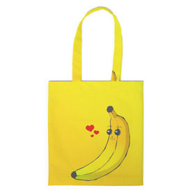 Сумка 3D повседневная с принтом Just Banana (Yellow) в Тюмени, 100% полиэстер | Плотность: 200 г/м2; Размер: 34×35 см; Высота лямок: 30 см | Тематика изображения на принте: banana | банан | желтый | оранжевый | фрукты
