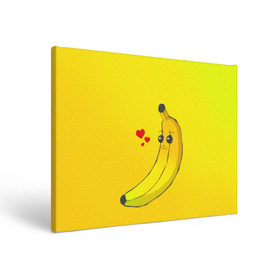 Холст прямоугольный с принтом Just Banana (Yellow) в Тюмени, 100% ПВХ |  | banana | банан | желтый | оранжевый | фрукты