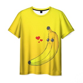Мужская футболка 3D с принтом Just Banana (Yellow) в Тюмени, 100% полиэфир | прямой крой, круглый вырез горловины, длина до линии бедер | banana | банан | желтый | оранжевый | фрукты