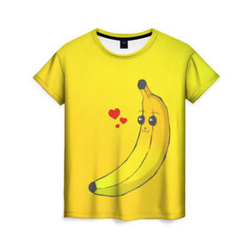 Женская футболка 3D с принтом Just Banana (Yellow) в Тюмени, 100% полиэфир ( синтетическое хлопкоподобное полотно) | прямой крой, круглый вырез горловины, длина до линии бедер | banana | банан | желтый | оранжевый | фрукты