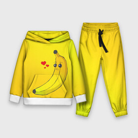 Детский костюм 3D (с толстовкой) с принтом Just Banana (Yellow) в Тюмени,  |  | banana | банан | желтый | оранжевый | фрукты