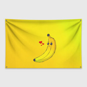 Флаг-баннер с принтом Just Banana (Yellow) в Тюмени, 100% полиэстер | размер 67 х 109 см, плотность ткани — 95 г/м2; по краям флага есть четыре люверса для крепления | banana | банан | желтый | оранжевый | фрукты
