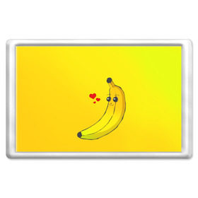 Магнит 45*70 с принтом Just Banana (Yellow) в Тюмени, Пластик | Размер: 78*52 мм; Размер печати: 70*45 | banana | банан | желтый | оранжевый | фрукты