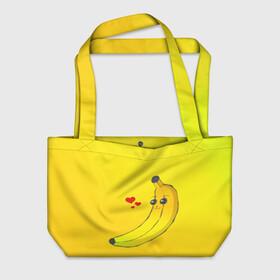 Пляжная сумка 3D с принтом Just Banana (Yellow) в Тюмени, 100% полиэстер | застегивается на металлическую кнопку; внутренний карман застегивается на молнию. Стенки укреплены специальным мягким материалом, чтобы защитить содержимое от несильных ударов
 | banana | банан | желтый | оранжевый | фрукты