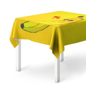Скатерть 3D с принтом Just Banana (Yellow) в Тюмени, 100% полиэстер (ткань не мнется и не растягивается) | Размер: 150*150 см | Тематика изображения на принте: banana | банан | желтый | оранжевый | фрукты