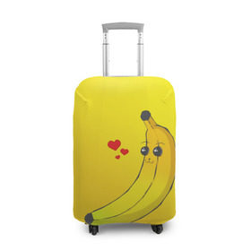 Чехол для чемодана 3D с принтом Just Banana (Yellow) в Тюмени, 86% полиэфир, 14% спандекс | двустороннее нанесение принта, прорези для ручек и колес | Тематика изображения на принте: banana | банан | желтый | оранжевый | фрукты