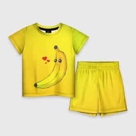 Детский костюм с шортами 3D с принтом Just Banana (Yellow) в Тюмени,  |  | banana | банан | желтый | оранжевый | фрукты