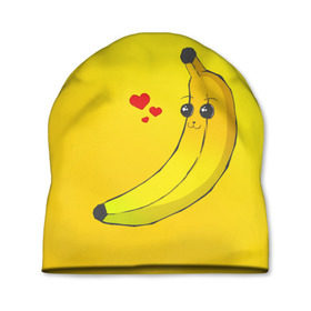 Шапка 3D с принтом Just Banana (Yellow) в Тюмени, 100% полиэстер | универсальный размер, печать по всей поверхности изделия | Тематика изображения на принте: banana | банан | желтый | оранжевый | фрукты