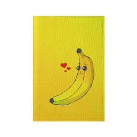 Обложка для паспорта матовая кожа с принтом Just Banana (Yellow) в Тюмени, натуральная матовая кожа | размер 19,3 х 13,7 см; прозрачные пластиковые крепления | Тематика изображения на принте: banana | банан | желтый | оранжевый | фрукты