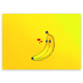 Поздравительная открытка с принтом Just Banana (Yellow) в Тюмени, 100% бумага | плотность бумаги 280 г/м2, матовая, на обратной стороне линовка и место для марки
 | banana | банан | желтый | оранжевый | фрукты