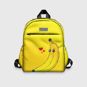 Детский рюкзак 3D с принтом Just Banana (Yellow) в Тюмени, 100% полиэстер | лямки с регулируемой длиной, сверху петелька, чтобы рюкзак можно было повесить на вешалку. Основное отделение закрывается на молнию, как и внешний карман. Внутри дополнительный карман. По бокам два дополнительных кармашка | banana | банан | желтый | оранжевый | фрукты