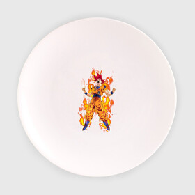 Тарелка 3D с принтом Гоку в огне в Тюмени, фарфор | диаметр - 210 мм
диаметр для нанесения принта - 120 мм | anime | dragon ball | goku | драгон болл
