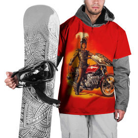 Накидка на куртку 3D с принтом Всадник в Тюмени, 100% полиэстер |  | bike | harley | honda | kawasaki | moto | suzuki | yamaha | байкер | всадник | мотоцикл | рыцарь