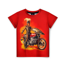 Детская футболка 3D с принтом Всадник в Тюмени, 100% гипоаллергенный полиэфир | прямой крой, круглый вырез горловины, длина до линии бедер, чуть спущенное плечо, ткань немного тянется | bike | harley | honda | kawasaki | moto | suzuki | yamaha | байкер | всадник | мотоцикл | рыцарь