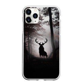 Чехол для iPhone 11 Pro матовый с принтом Лес Олень в тумане в Тюмени, Силикон |  | абстракция | арт | глаза | девушка | деревья | животное | животные | лес | листья | лучшие | ночь | олень | пейзаж | природа | туман | хеллоуин