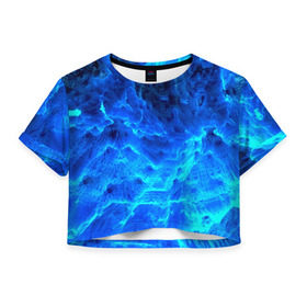 Женская футболка 3D укороченная с принтом Frozen fractal в Тюмени, 100% полиэстер | круглая горловина, длина футболки до линии талии, рукава с отворотами | abstract | abstraction | fractal | optical | абстракция | фрактал