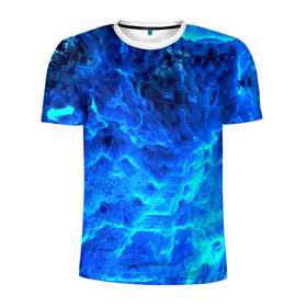 Мужская футболка 3D спортивная с принтом Frozen fractal в Тюмени, 100% полиэстер с улучшенными характеристиками | приталенный силуэт, круглая горловина, широкие плечи, сужается к линии бедра | Тематика изображения на принте: abstract | abstraction | fractal | optical | абстракция | фрактал