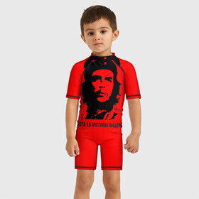 Детский купальный костюм 3D с принтом CHE GUEVARA | ЭРНЕСТО ЧЕ ГЕВАРА в Тюмени, Полиэстер 85%, Спандекс 15% | застежка на молнии на спине | che | guevara