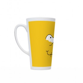 Кружка Латте с принтом Simpsons Lemon Face в Тюмени, Белая керамика | Объем 480 мл; Высота 150 мм; Диаметр 90 мм | лимонное | лицо | симпсоны