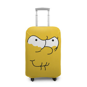 Чехол для чемодана 3D с принтом Simpsons Lemon Face в Тюмени, 86% полиэфир, 14% спандекс | двустороннее нанесение принта, прорези для ручек и колес | Тематика изображения на принте: лимонное | лицо | симпсоны