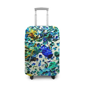 Чехол для чемодана 3D с принтом Акварельные капли в Тюмени, 86% полиэфир, 14% спандекс | двустороннее нанесение принта, прорези для ручек и колес | abstraction | color | spray | tie dye | абстракция | акварель | живопись | искусство | краски | текстуры | цветные краски | яркие цвета