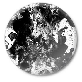 Значок с принтом Чёрная краска в Тюмени,  металл | круглая форма, металлическая застежка в виде булавки | abstraction | color | spray | tie dye | абстракция | акварель | живопись | искусство | краски | текстуры | цветные краски | яркие цвета