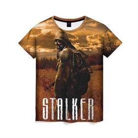 Женская футболка 3D с принтом Stalker в Тюмени, 100% полиэфир ( синтетическое хлопкоподобное полотно) | прямой крой, круглый вырез горловины, длина до линии бедер | stalker | сталкер