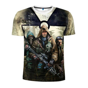 Мужская футболка 3D спортивная с принтом Stalker в Тюмени, 100% полиэстер с улучшенными характеристиками | приталенный силуэт, круглая горловина, широкие плечи, сужается к линии бедра | stalker | сталкер