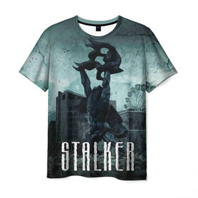 Мужская футболка 3D с принтом Stalker в Тюмени, 100% полиэфир | прямой крой, круглый вырез горловины, длина до линии бедер | stalker | сталкер
