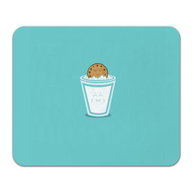 Коврик прямоугольный с принтом Молоко и печенюшка в Тюмени, натуральный каучук | размер 230 х 185 мм; запечатка лицевой стороны | Тематика изображения на принте: еда | завтрак | здоровье | молоко | печенье | шоколад