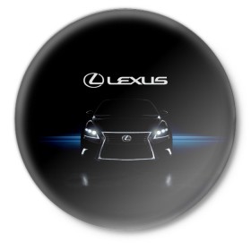 Значок с принтом Lexus в Тюмени,  металл | круглая форма, металлическая застежка в виде булавки | auto | lexus | sport | toyota | автомобиль | внедорожник | машина | спорт