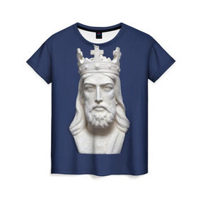 Женская футболка 3D с принтом Король Артур в Тюмени, 100% полиэфир ( синтетическое хлопкоподобное полотно) | прямой крой, круглый вырез горловины, длина до линии бедер | king | англия | артур | британия | великобритания | король | корона | лондон