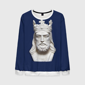 Мужской свитшот 3D с принтом Король Артур в Тюмени, 100% полиэстер с мягким внутренним слоем | круглый вырез горловины, мягкая резинка на манжетах и поясе, свободная посадка по фигуре | king | англия | артур | британия | великобритания | король | корона | лондон