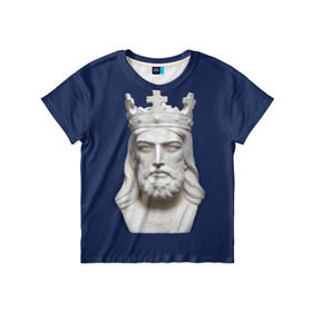 Детская футболка 3D с принтом Король Артур в Тюмени, 100% гипоаллергенный полиэфир | прямой крой, круглый вырез горловины, длина до линии бедер, чуть спущенное плечо, ткань немного тянется | king | англия | артур | британия | великобритания | король | корона | лондон