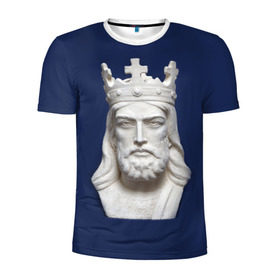 Мужская футболка 3D спортивная с принтом Король Артур в Тюмени, 100% полиэстер с улучшенными характеристиками | приталенный силуэт, круглая горловина, широкие плечи, сужается к линии бедра | king | англия | артур | британия | великобритания | король | корона | лондон