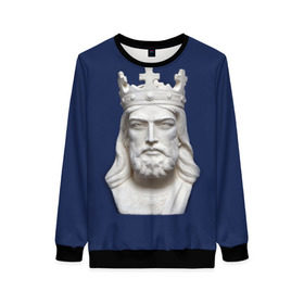 Женский свитшот 3D с принтом Король Артур в Тюмени, 100% полиэстер с мягким внутренним слоем | круглый вырез горловины, мягкая резинка на манжетах и поясе, свободная посадка по фигуре | king | англия | артур | британия | великобритания | король | корона | лондон