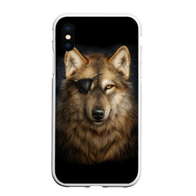 Чехол для iPhone XS Max матовый с принтом Морской волк в Тюмени, Силикон | Область печати: задняя сторона чехла, без боковых панелей | волк | глаз | животное | зверь | корабль | моряк | пират | собака | флот | хищник