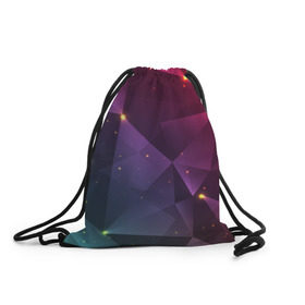 Рюкзак-мешок 3D с принтом Colorful triangles в Тюмени, 100% полиэстер | плотность ткани — 200 г/м2, размер — 35 х 45 см; лямки — толстые шнурки, застежка на шнуровке, без карманов и подкладки | polygonal | абстракция | текстура